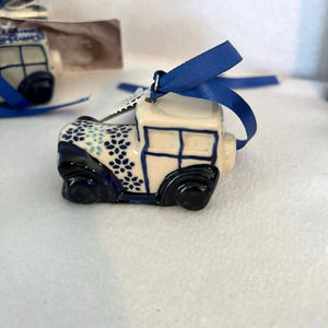 Manufaktura W Boleslawiec Polish Pottery Christmas Ornaments Cars New